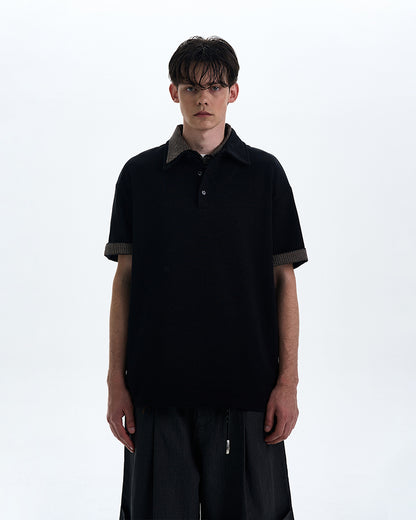 MADWITCH PLAID TURN-DOWN COLLAR SHORT SLEEVE SHIRT #C1768C25