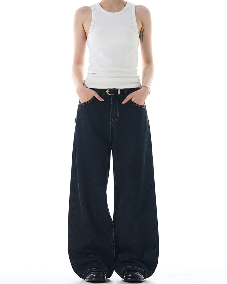 MADWITCH PATCHWORK STRAIGHT-LEG JEANS #G6651