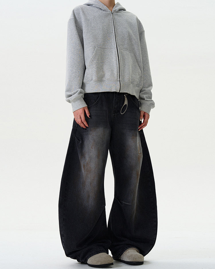 MADWITCH DIRTY SPRAY WIDE-LEG DENIM JEANS #CK9373