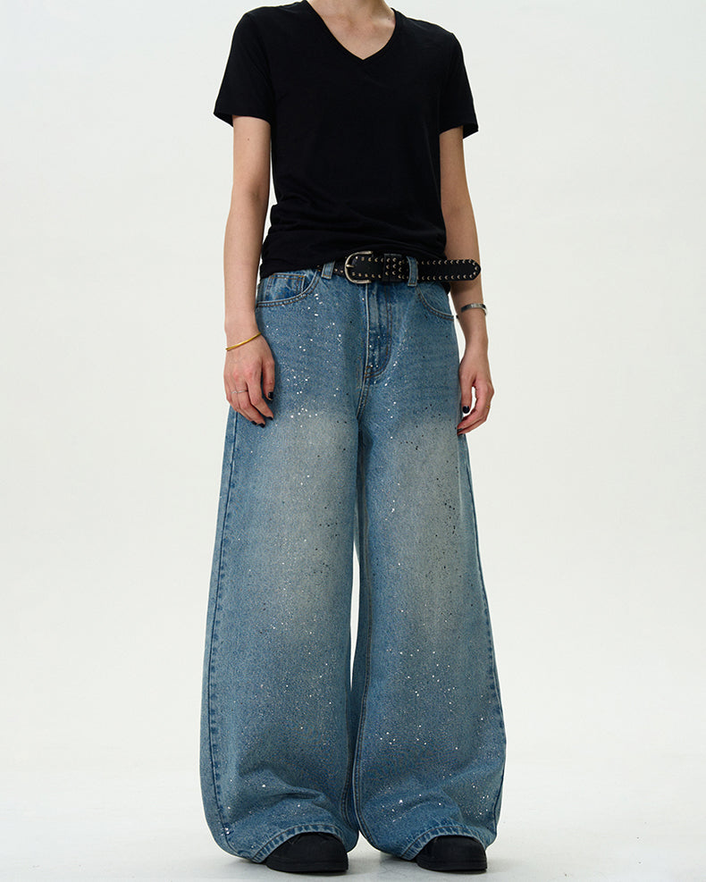 MADWITCH STAR PRINT WASHED DENIM JEANS #WHOA083