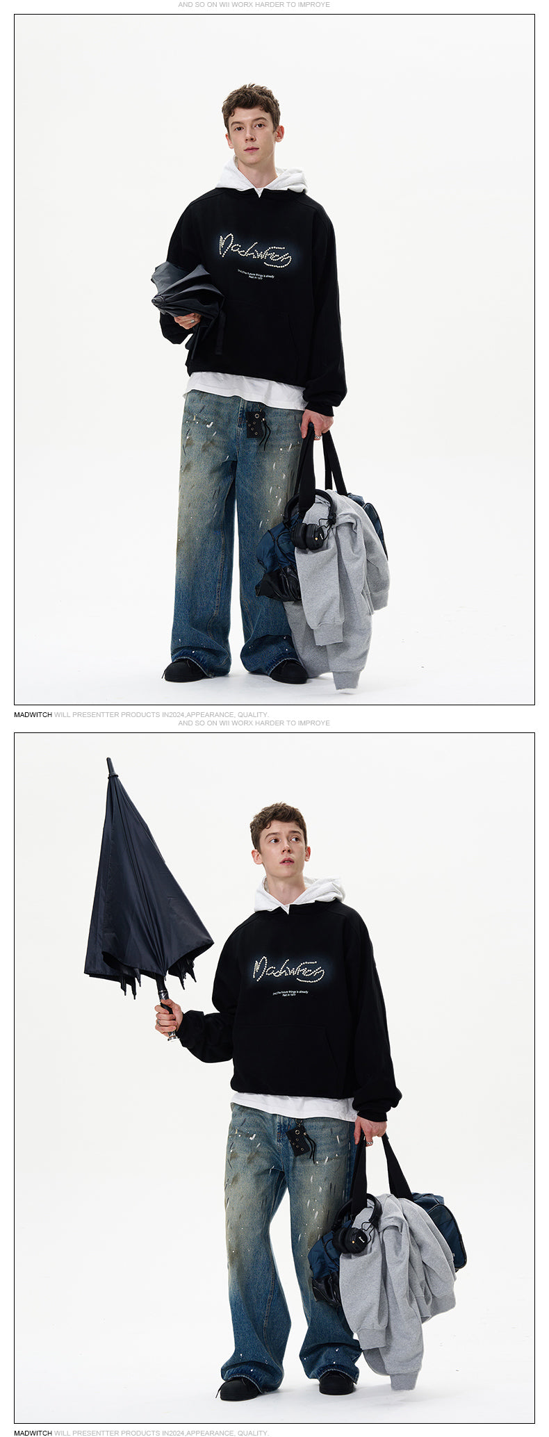MADWITCH STYLISH HOODED SWEATSHIRT #MD3608