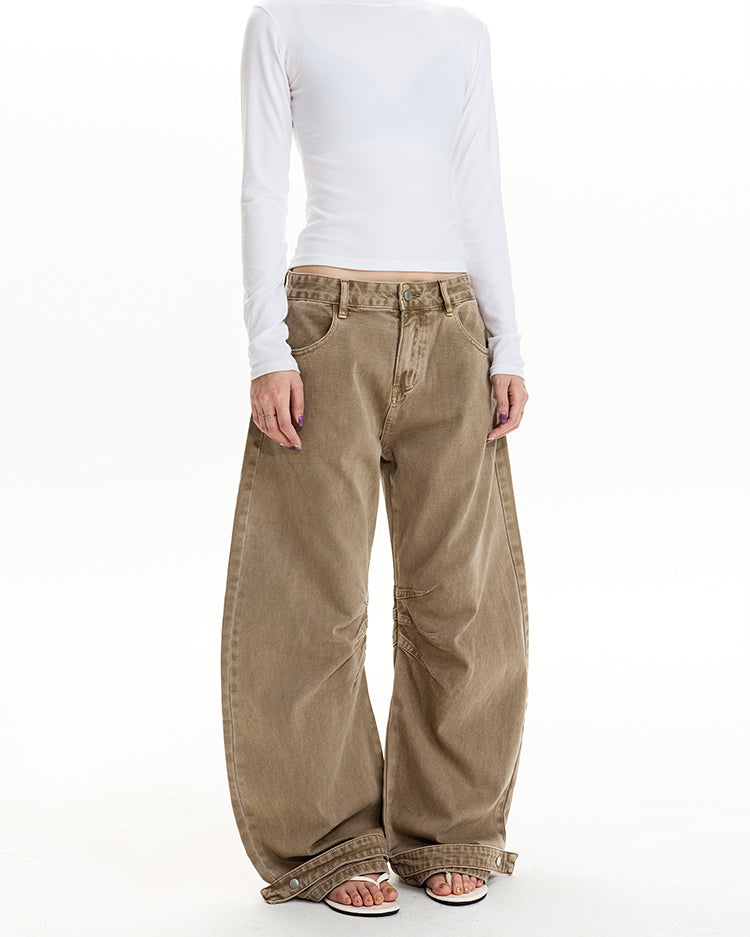 MADWIT DECONSTRUCTED WASHED WIDE PANTS#Z055