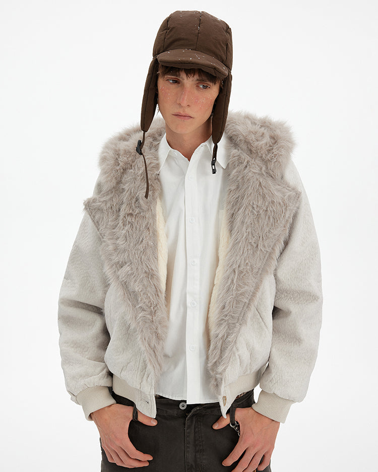 MADWITCH PATCHWORK FUR COLLAR PARKA JACKET #246031