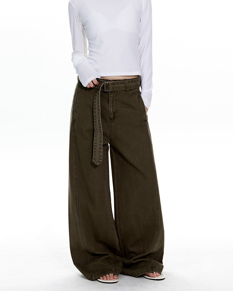 MADWITCH BELT DETAIL WIDE LEG JEANS #CK6919