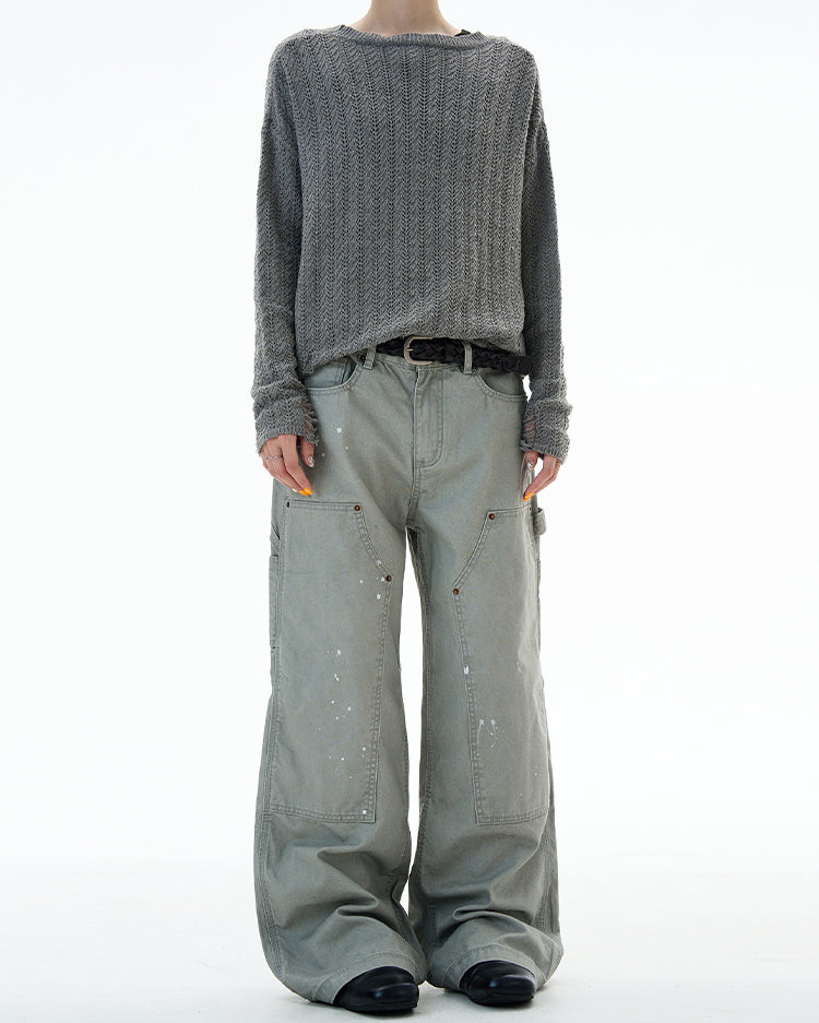 MADWITCH UNISEX PAINT SPLATTER CARGO PANTS #Z031