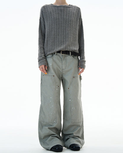 MADWITCH UNISEX PAINT SPLATTER CARGO PANTS #Z031