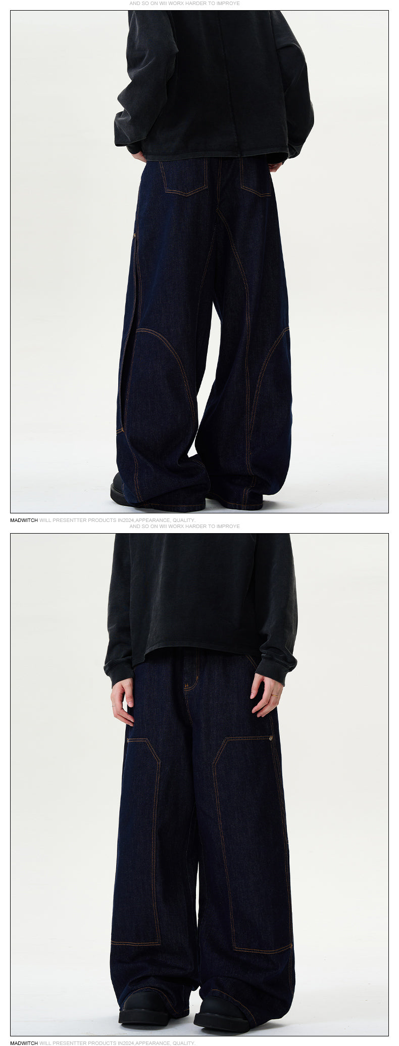MADWITCH LOOSE WIDE-LEG JEANS #L357