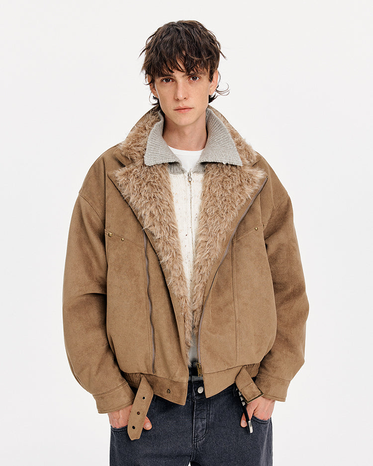 MADWITCH SUEDE DECONSTRUCTED FUR COAT #991081