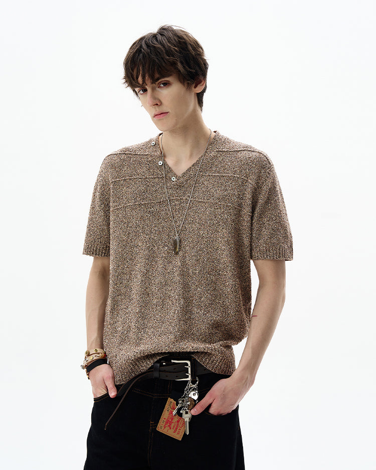 MADWITCH ELEGANT V-NECK TEE #YF897