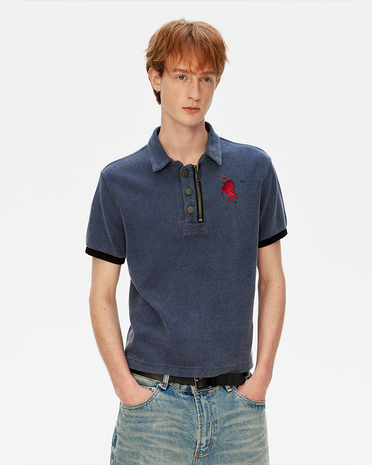 MADWITCH WASHED POLO TEE #AW26013