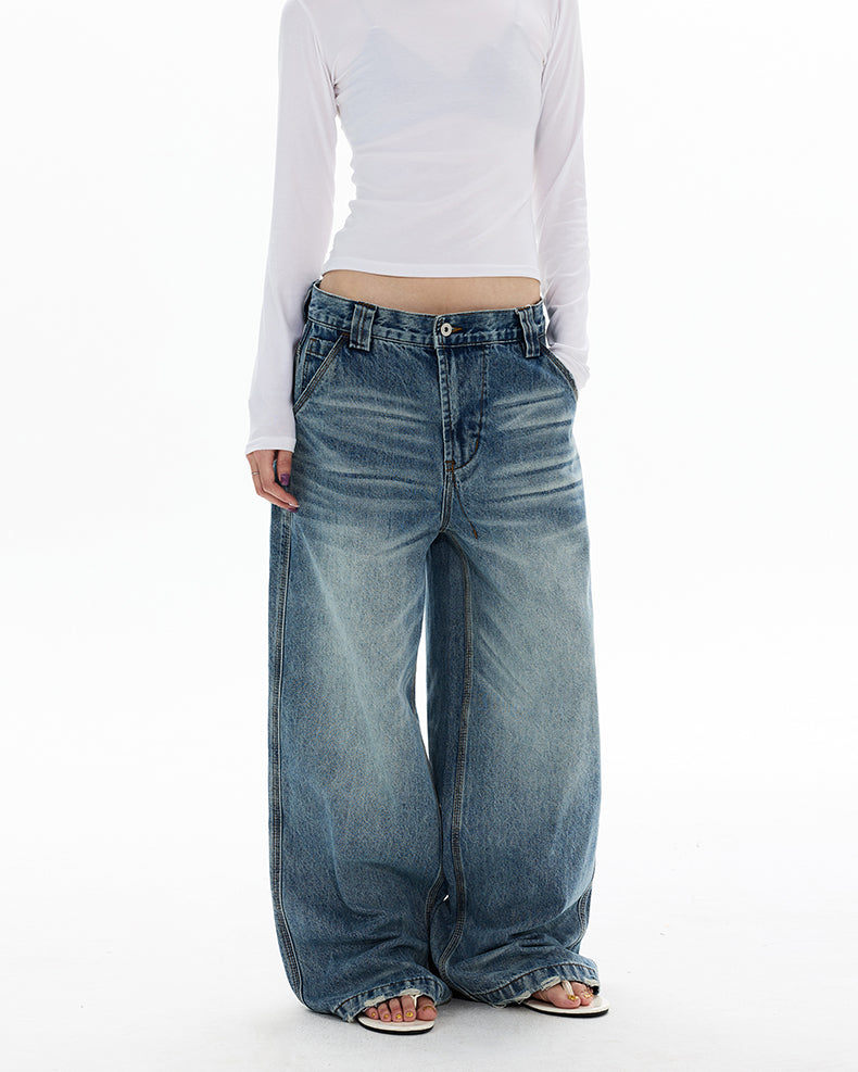 MADWITCH WHISKER WASH WIDE LEG JEANS #GPC9771