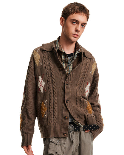 MADWITCH ARGYLE TWIST SWEATER #AW25306