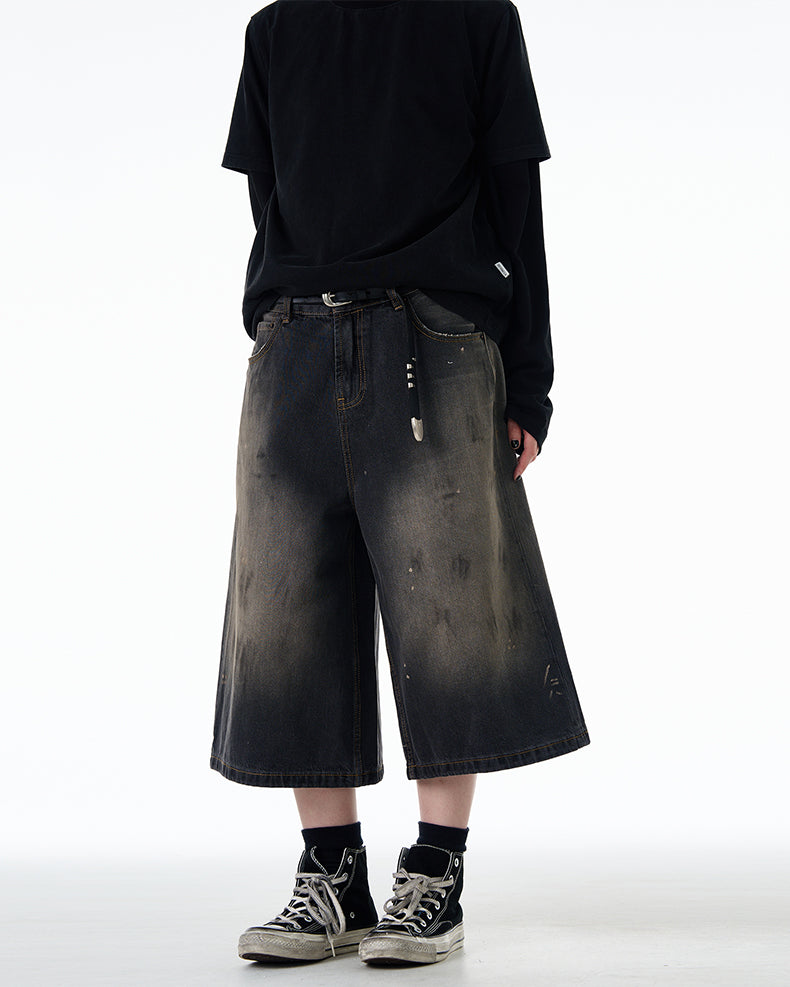 MADWITCH VINTAGE CROPPED DENIM JEANS #CK9596D