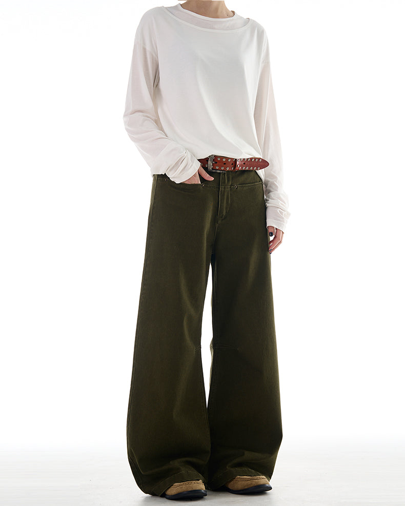 MADWITCH 3D WIDE LEG CASUAL PANTS #A603