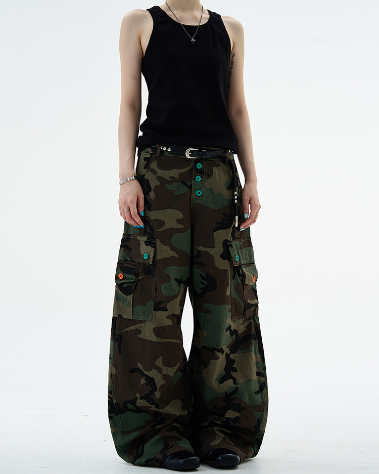 MADWITCH CAMO UTILITY CARGO PANTS #H5774