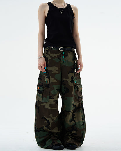 MADWITCH CAMO UTILITY CARGO PANTS #H5774