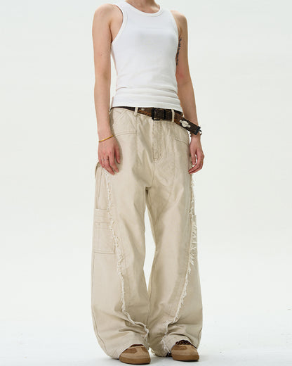 MADWITCH TASSELED CUT-OFF WORK PANTS #CK6612