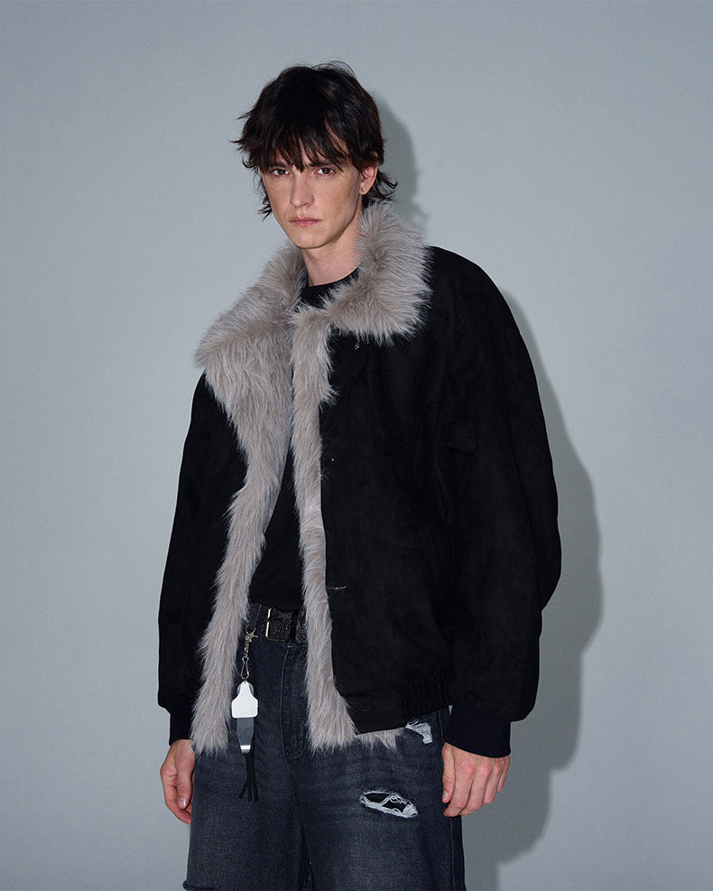MADWITCH LOOSE FIT FUR-COLLAR JACKET #990213
