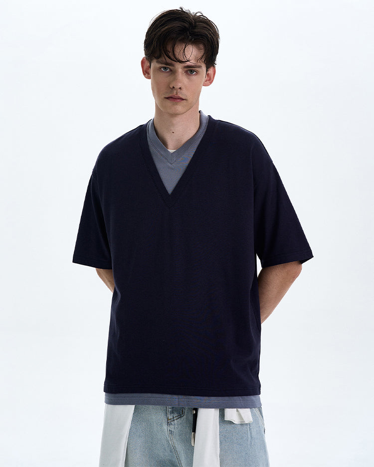 MADWITCH VINTAGE V-NECK TEE #180330