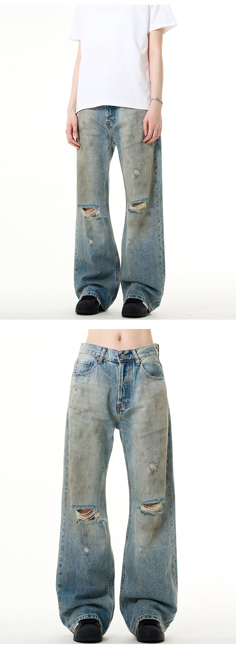 MADWITCH DISTRESSED AGED JEANS #G6397