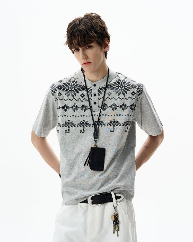 MADWITCH FAIR ISLE COTTON TEE #27351