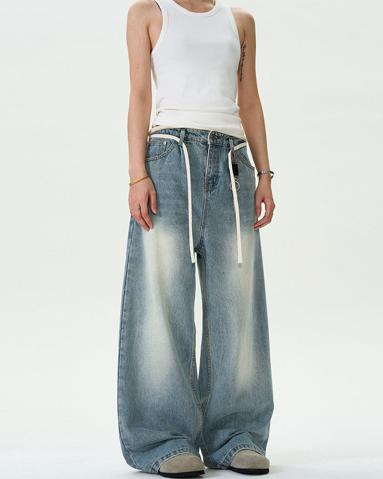 MADWITCH AMERICAN WASHED BAGGY DENIM PANTS #G6623