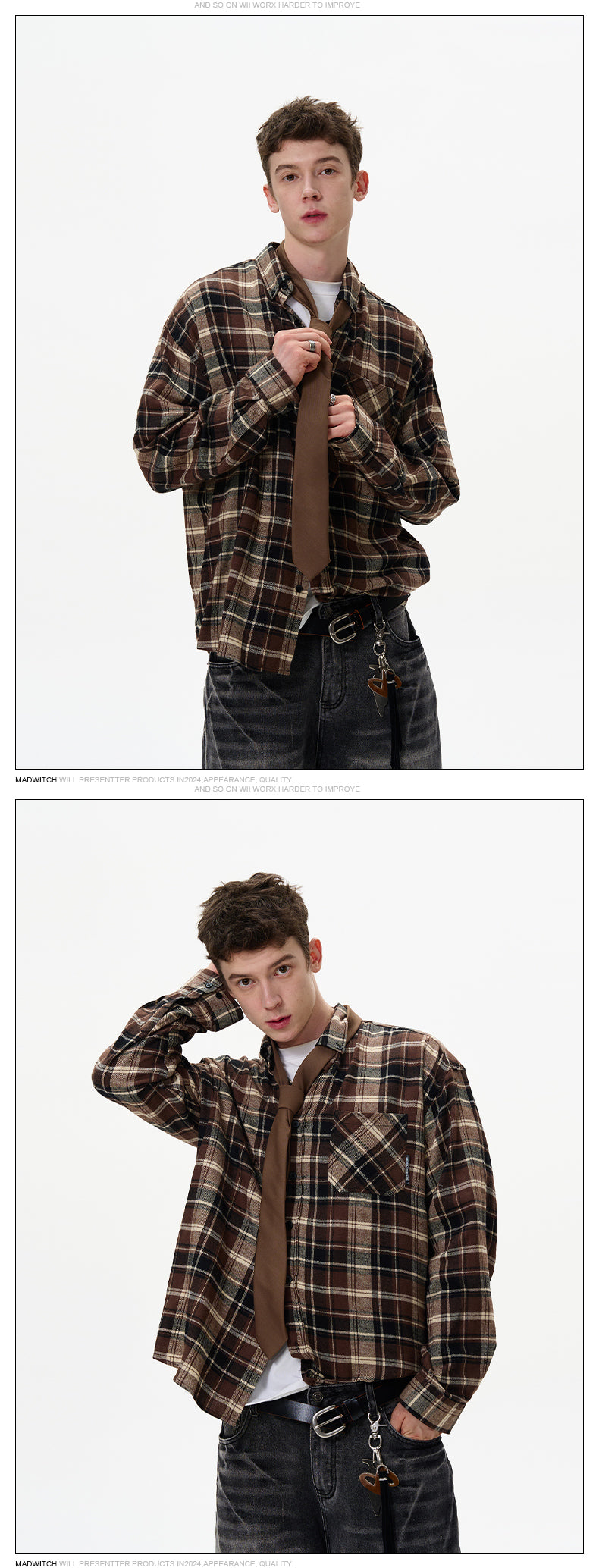 MADWITCH VERSATILE PLAID SHIRT #F830