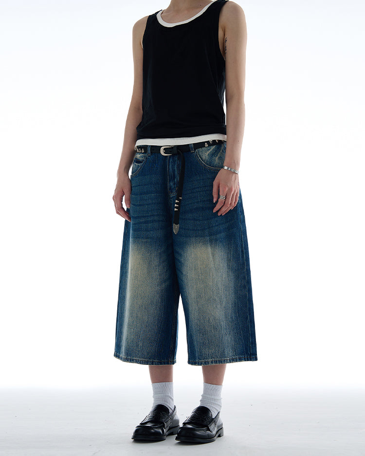MADWITCH WASHED CROPPED DENIM JEANS #WHOA103