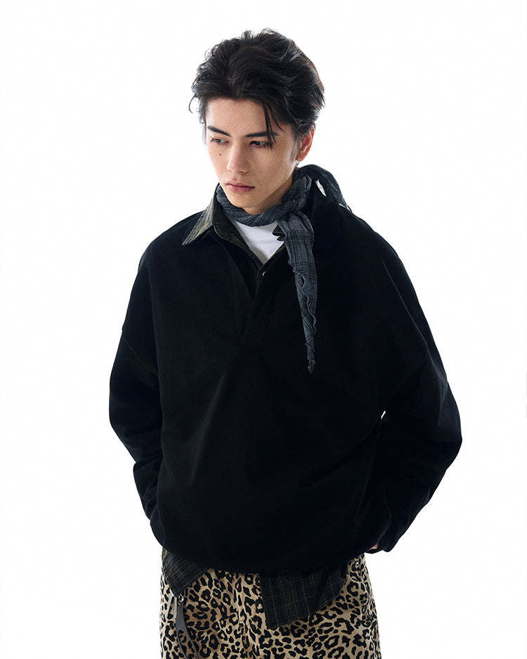 MADWITCH TURN-DOWN COLLAR VERSATILE TOP #0198