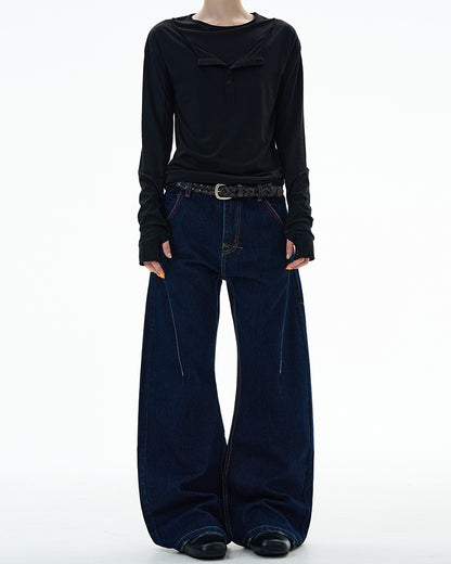 MADWITCH UNISEX CREATIVE WIDE LEG JEANS #G6843