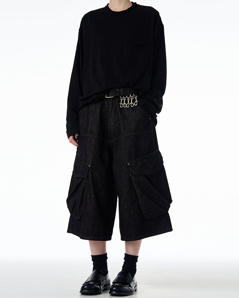 MADWITCH OVERKNEE CARGO DENIM PANTS #CK9610D