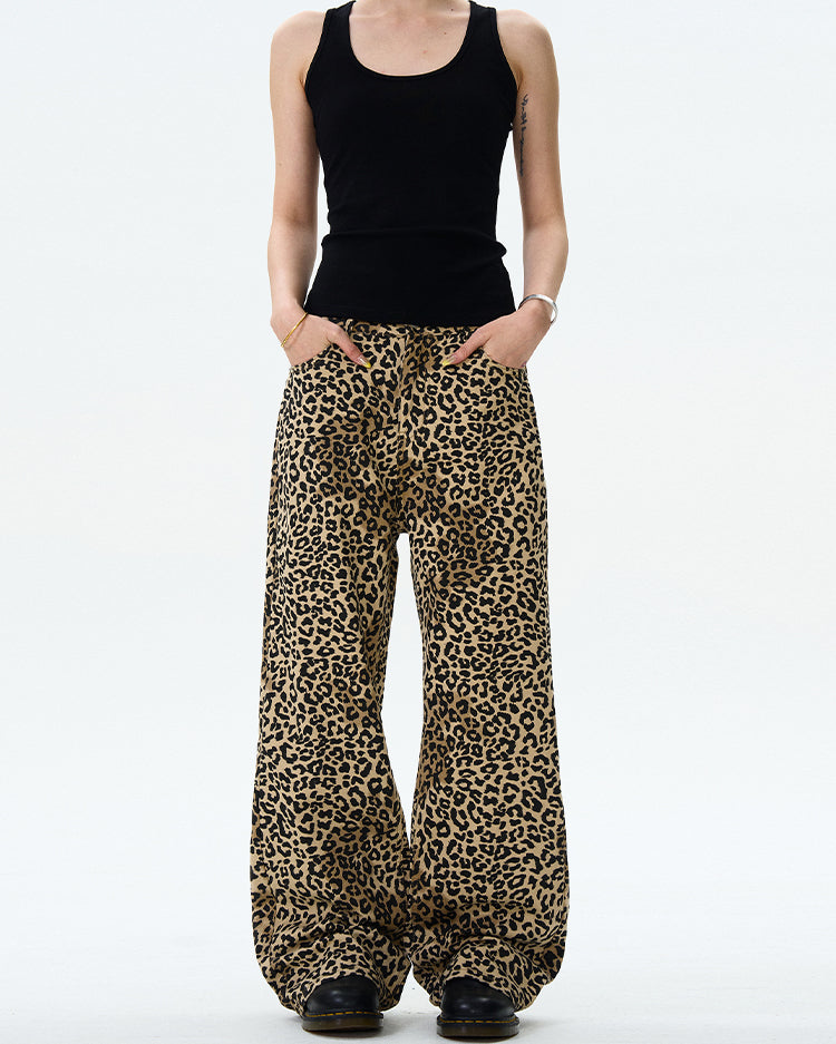 MADWITCH LEOPARD PRINT BOOTCUT CASUAL PANTS #WHOA097