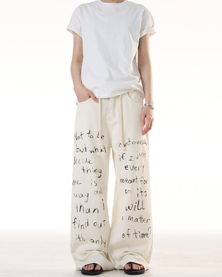 MADWITCH LETTER GRAFFITI JEANS #WHOA101