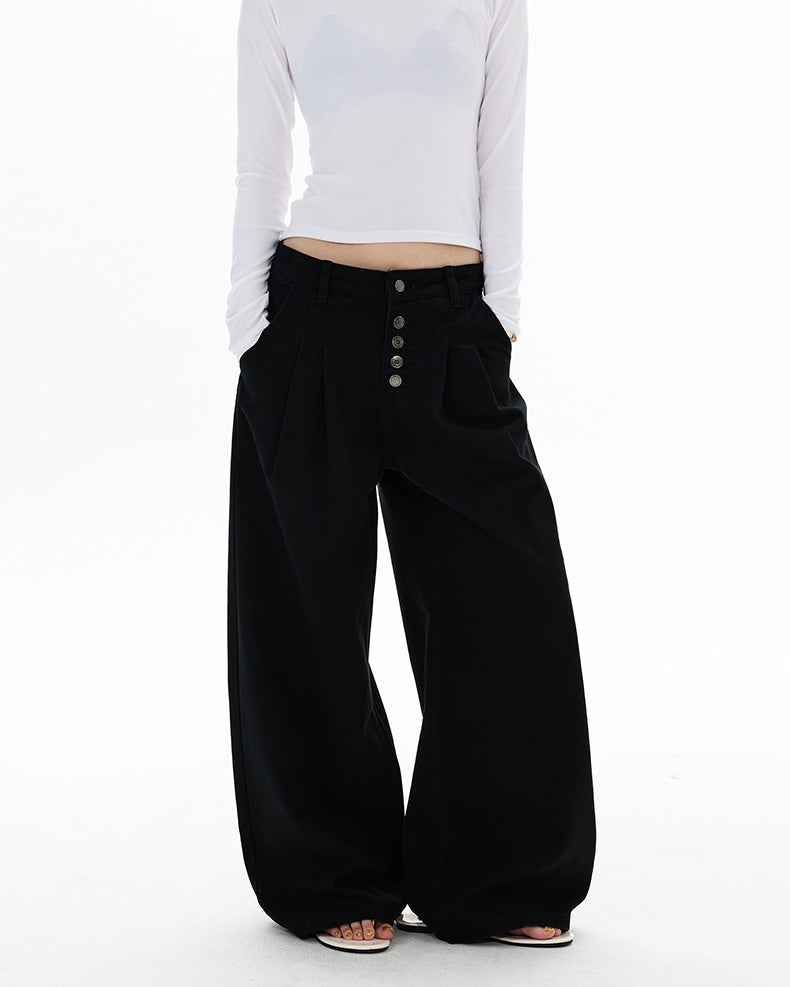 MADWITCH DOUBLE PLEAT BUTTON TROUSERS #G6935