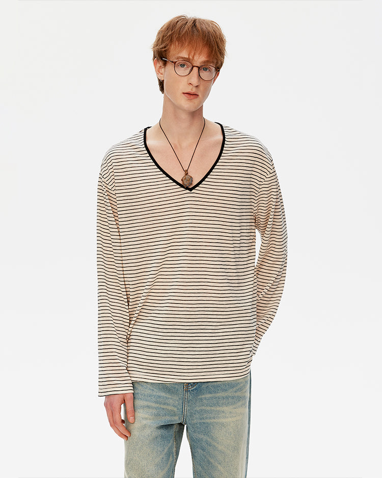 MADWITCH V-NECK LONG TEE #AM2079