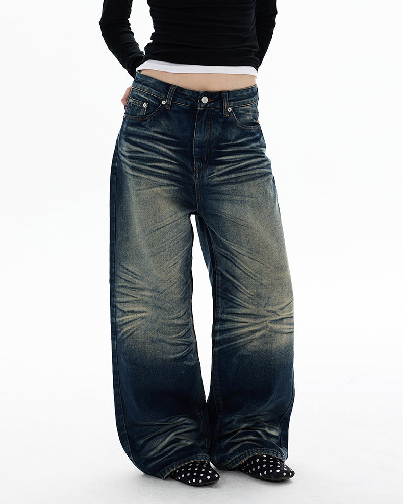 MADWITCH HEAVY WASH WIDE LEG JEANS #DR9692