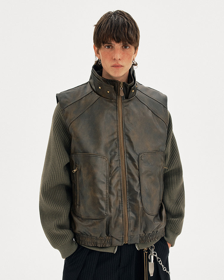 MADWITCH DECON LEATHER VEST #MJ04