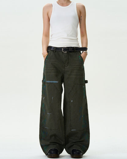 MADWITCH STRAIGHT LEG LOGGER PANTS #D1669