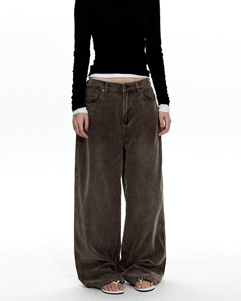 MADWITCH WASHED CORDUROY STRAIGHT JEANS #GPC3571