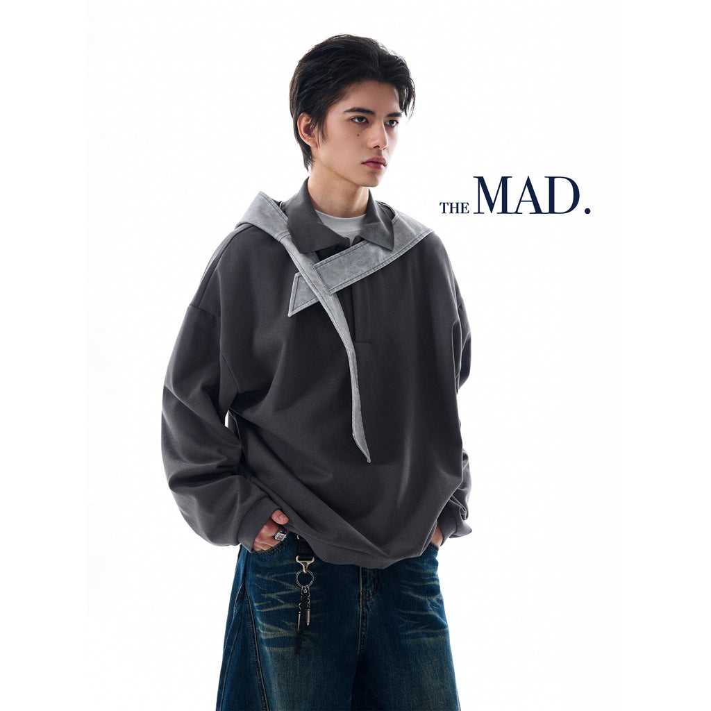 MADWITCH TURN-DOWN COLLAR VERSATILE TOP #0198