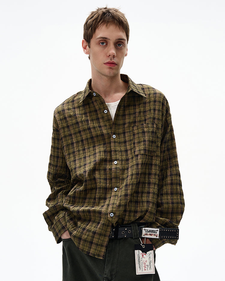 MADWITCH UNISEX AUTUMN PLAID SHIRT #CR6252