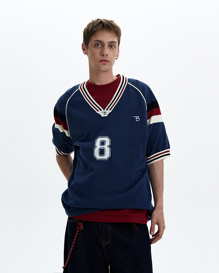 MADWITCH V-NECK KNIT TEE #TA551