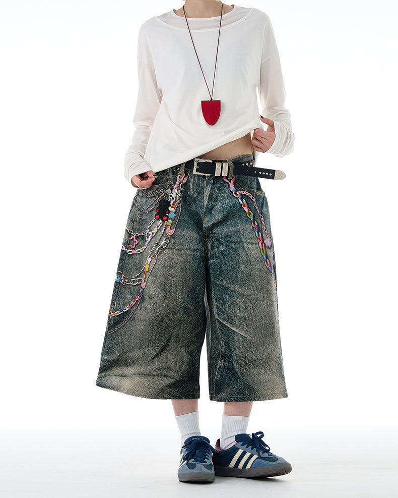 MADWITCH 3D PRINT DENIM PANTS #G6830