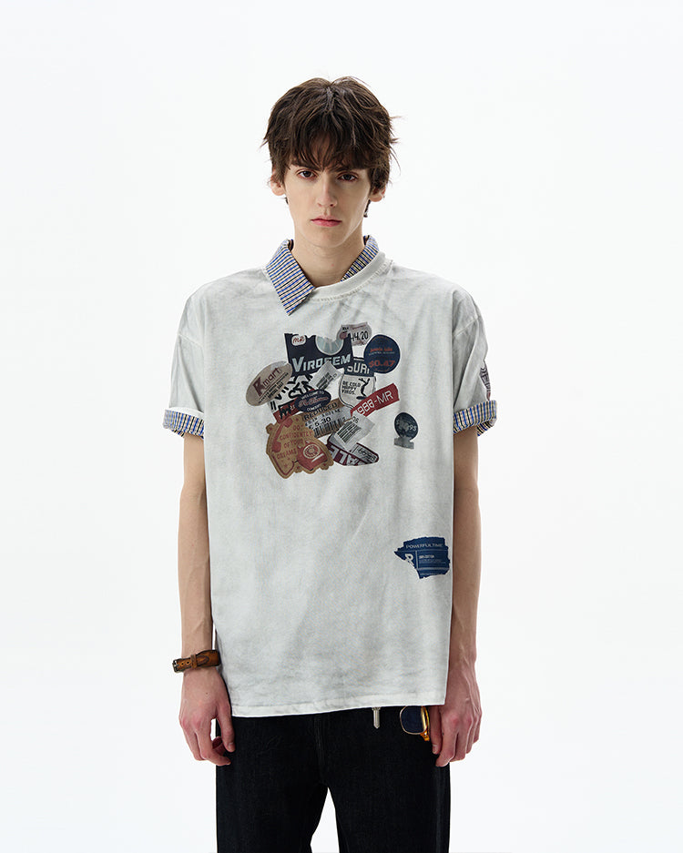 MADWITCH DIRTY DYE PRINTED TEE #8777