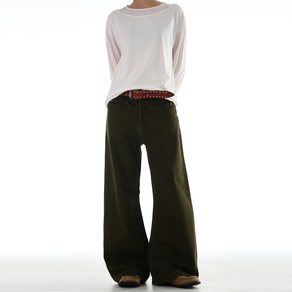 MADWITCH 3D WIDE LEG CASUAL PANTS #A603