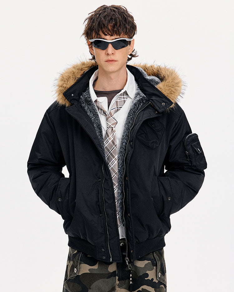 MADWITCH DETACHABLE HOOD QUILTED JACKET #IN058