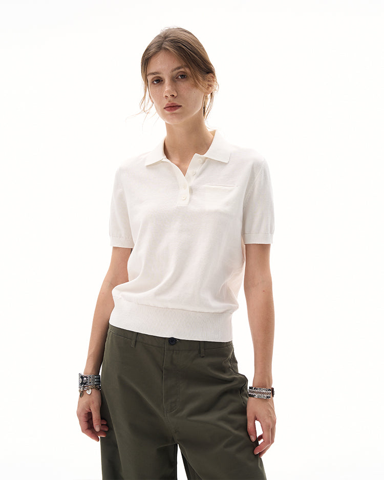 MADWITCH POLO COLLAR KNIT T-SHIRT #L99710