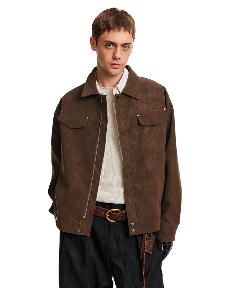 MADWITCH BARN SUEDE JACKET #C346Q25