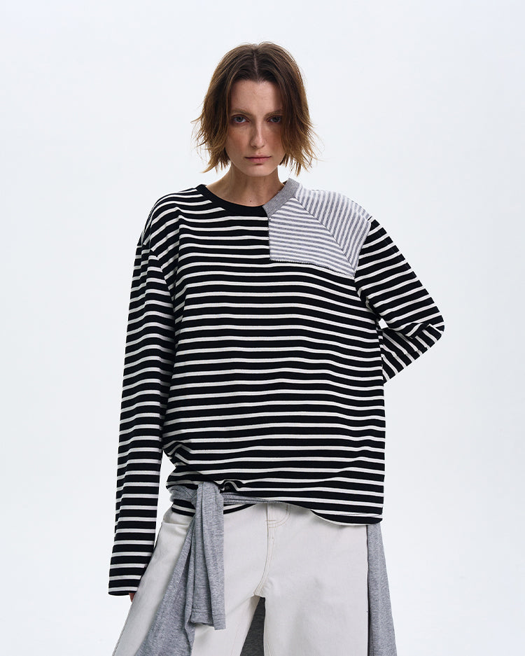 MADWITCH STRIPED CONTRAST LONG SLEEVE #SD12