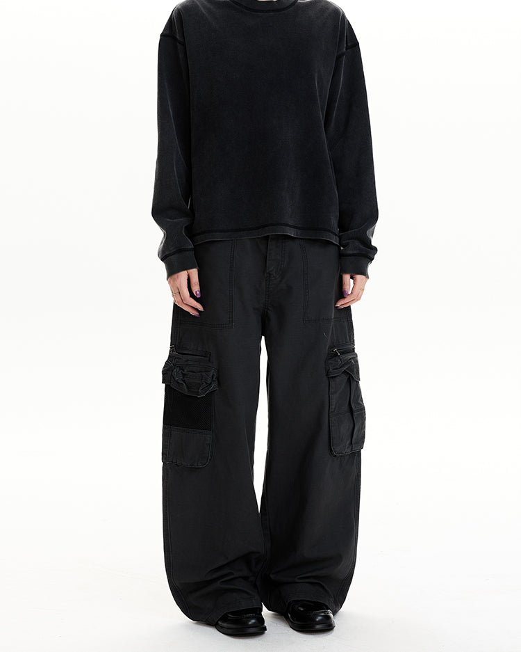 MADWIT WASHED MULTI-POCKET WORK PANTS #CK6923